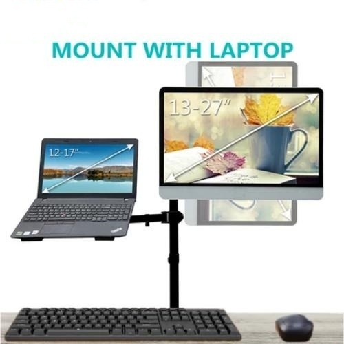 ขาตั้งจอคอม 17-32นิ้ว แต่งโต๊ะคอม Monitor Stand Arm 2-9kgแขนอะลูมิเนียมคู่ ขาตั้งโต๊ะแล็ปท็อป ขายึดจอคอ ปรับองศาจอได้ - รูปที่ 3