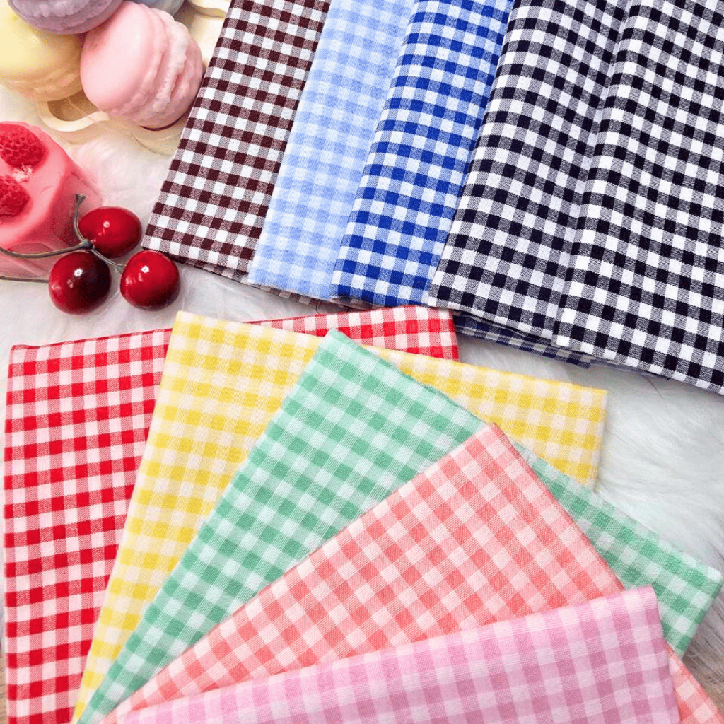 ผ้า Cotton Oxford ลายสก็อตกลาง T2 (พื้นขาว)