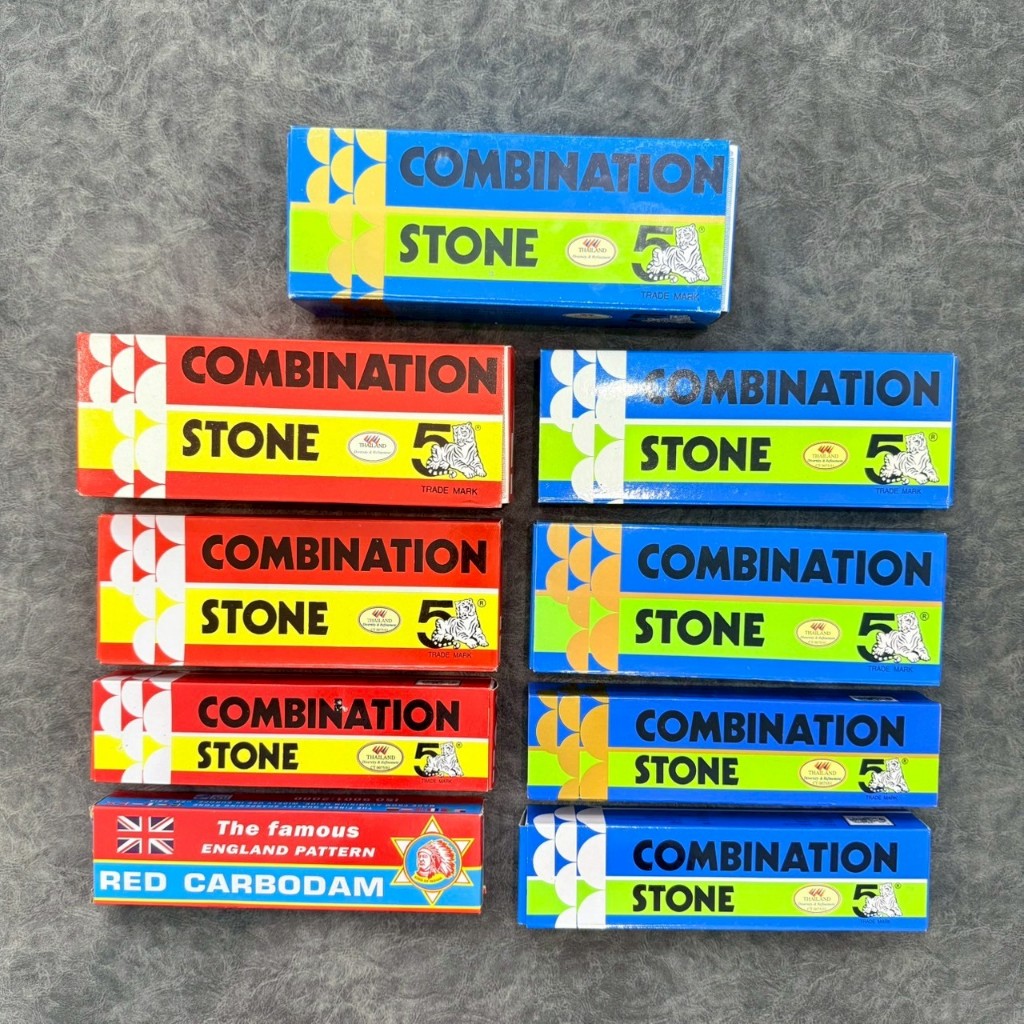 หินลับมีด หินฝนมีด อุปกรณ์ลับมีดอเนกประสงค์ ลับสิ่ว ขวาน กรรไกร ขนาด 8"x2"x1"  ตรา 5เสือ