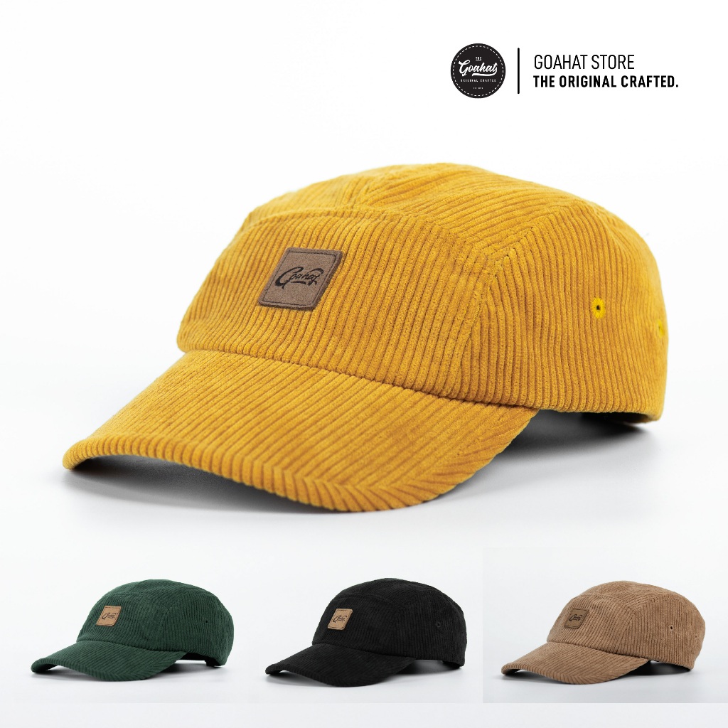 Goahat G505 หมวกแก็ป 5 Panel ผ้าลูกฟูก ปรับขนาดได้ ระบายอากาศดี