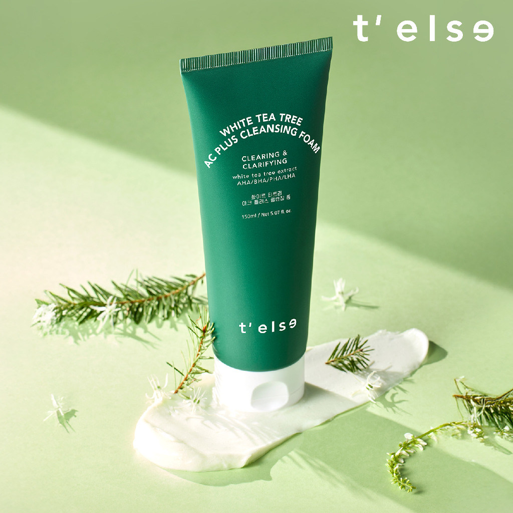 T'else White Tea Tree Ac Plus Cleansing Foam 150 ml (ทำความสะอาด พร้อมควบคุมความมันบนยาวนาน 12 ชั่วโมง) — صورة 3