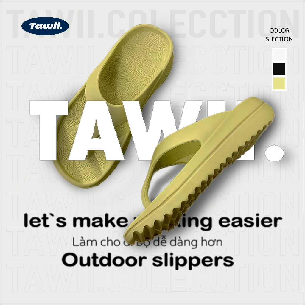 Tawii. รองเท้า รองเท้าแตะแฟชั่น EVA 3 ซม.พื้นหนา รองเท้าแตะชายหาด กันลื่น นุ่มพิเศษ