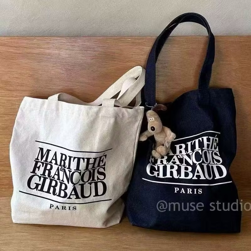 Tote Bag แฟชั่น"MARITHE" พิมพ์ลา ยแบรนด์ยอดนิยม ขนาด 34*38CM กระเป๋าผ้า จัดส่งจากประเทศไทย