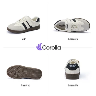 Corolla x PoDoPoP รองเท้าเด็ก รองเท้าทรงพละ ใส่สบาย หนังนิ่ม กันลื่น รองเท้าแบบไม่ต้องผูกเชือก ดีไซน์น่ารัก