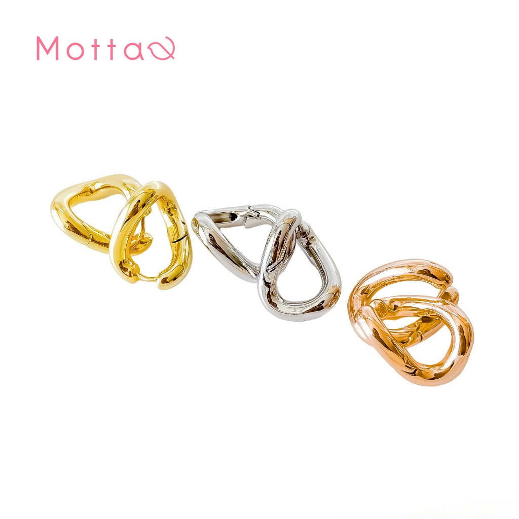 Motta Earring ต่างหูห่วงชุบทองคำขาวสายฝอ ใส่ได้ทุกลุค