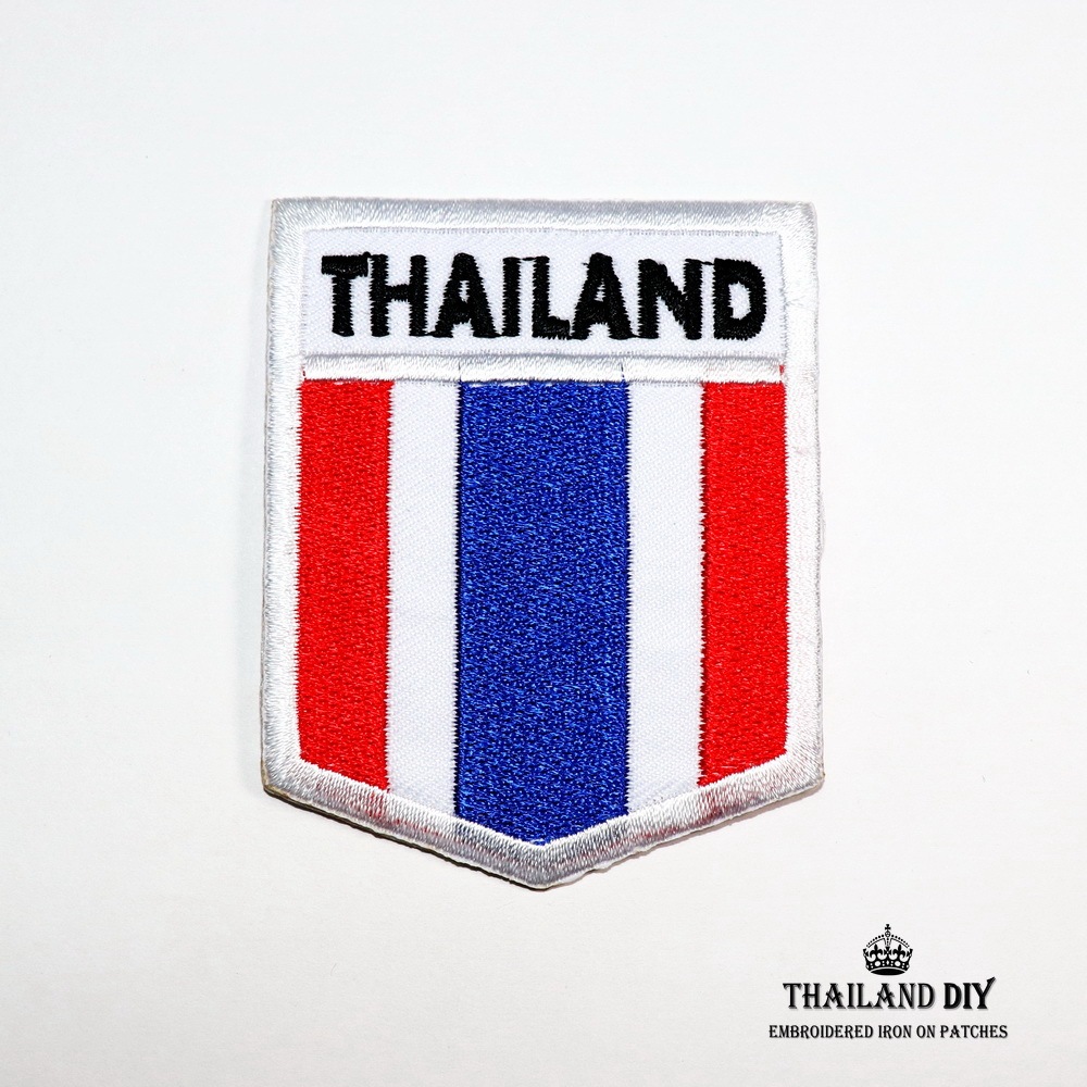ตัวรีดติดเสื้อ งานปัก ธงชาติไทย Thailand Flag Patch DIY WOP อารม์ ลายธงชาติ ประเทศไทย สำหรับ เสื้อกี