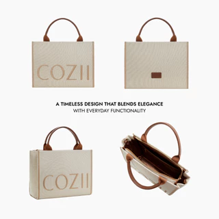 COZII - Malibu Vacation Tote Bag (3 สี) กระเป๋าผ้าแคนวาส พร้อมสายสะพายข้าง