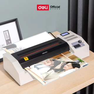 เครื่องเคลือบบัตร Deli เครื่องเคลือบเอกสาร A3 ระบบอัตโนมัติ ใช้งานง่าย ประกันสินค้า 1 ปี Laminator