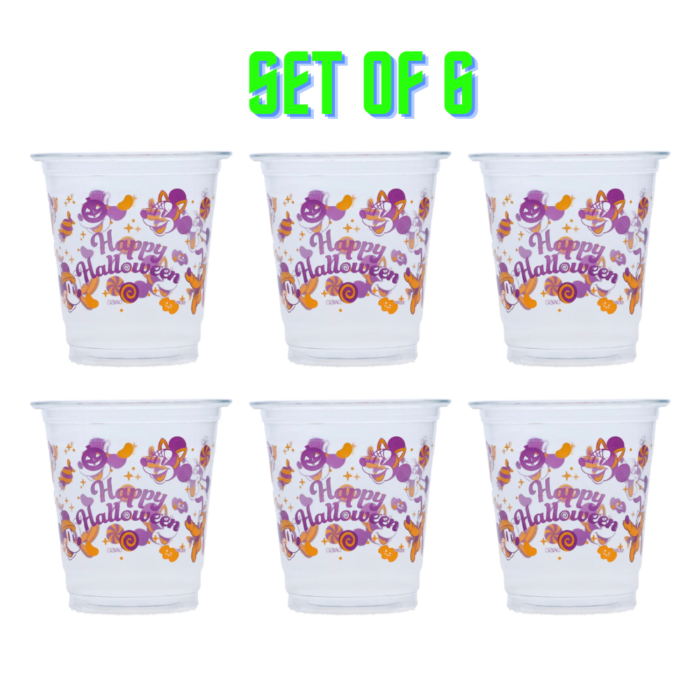 Disney Halloween Mickey Plastic Cups Set of 6 – 225ml Party Tableware – Direct from Japan