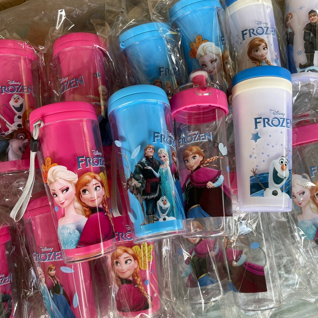 ❤️FROZEN❤️พร้อมส่ง กระบอกน้ำเจ้าหญิงเอลซ่า 350ml Elsa Disney โอลาฟ แก้ว2ชั้นลดการเกิดละอองน้ำเกาะแก้ว
