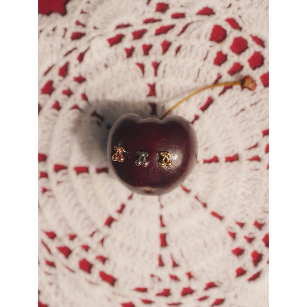 More Than Piercing: MP15 Mini Cherry *waterproof* (Ms.Berry Collection) (1 pc) จิวหู/ต่างหู ราคา ถูกที่สุด ดีลบีเคเค