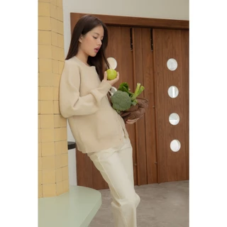 avo เสื้อคาร์ดิแกน oversize round knit cardigan round