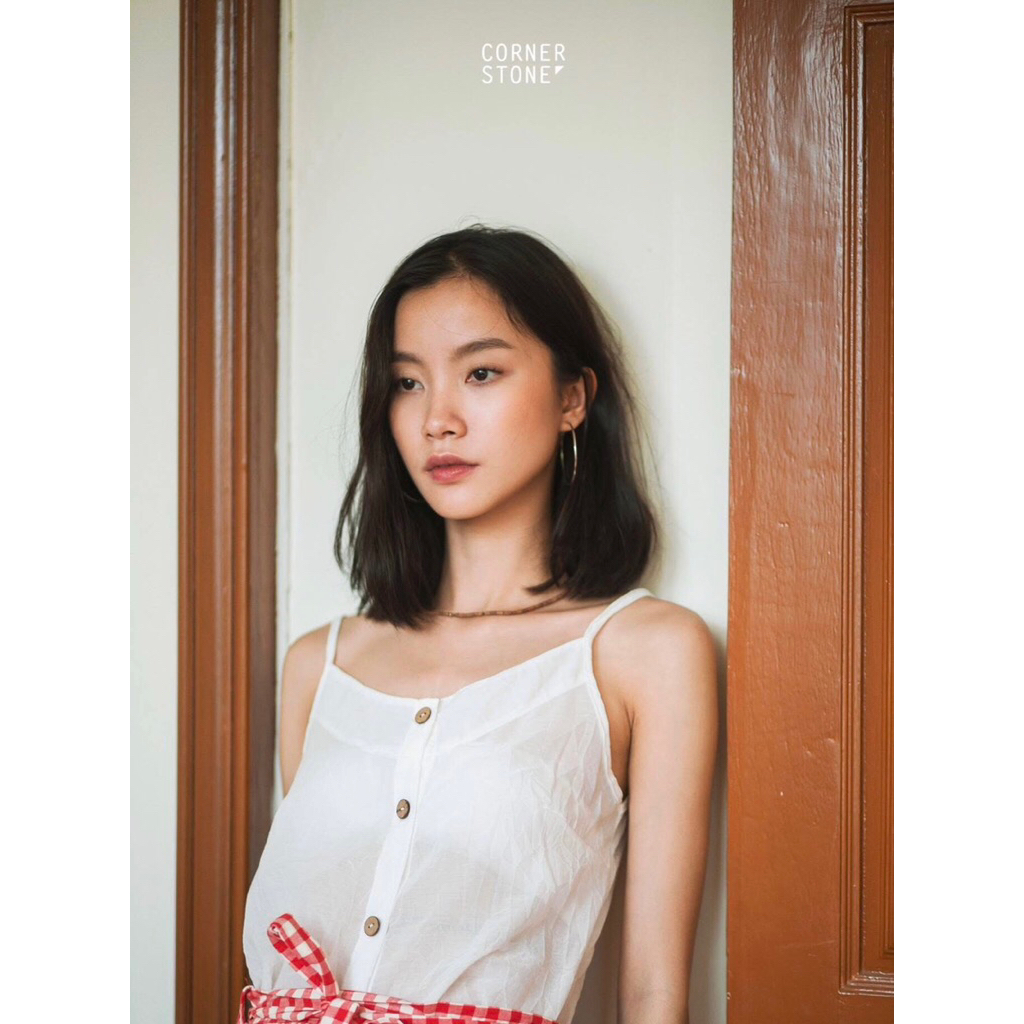 Cornerstonebkk เซ็ตเสื้อสายเดี่ยวกับกระโปรงลินิน (เก็บโค้ดป้ายเหลืองลดอีก 20% หรือ Coins Cashback 25