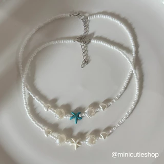 (Ready to Ship🇹🇭) ✨Cute Handmade Shell & Starfish Necklace – Beach Style สร้อยเปลือกหอย 🐚สร้อยปลาดาวไปทะเล 🌴✨