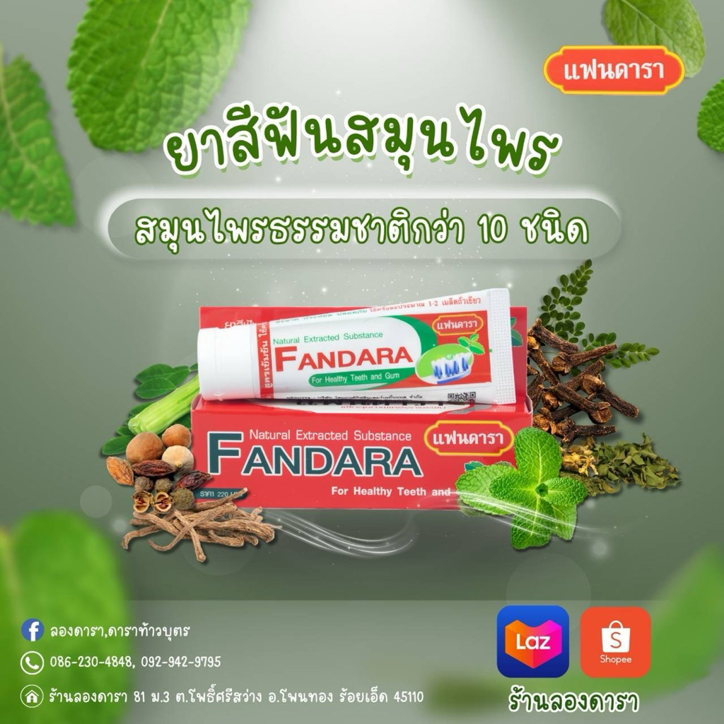 ยาสีฟันแฟนดารา 100 กรัม สินค้าพร้อมส่ง