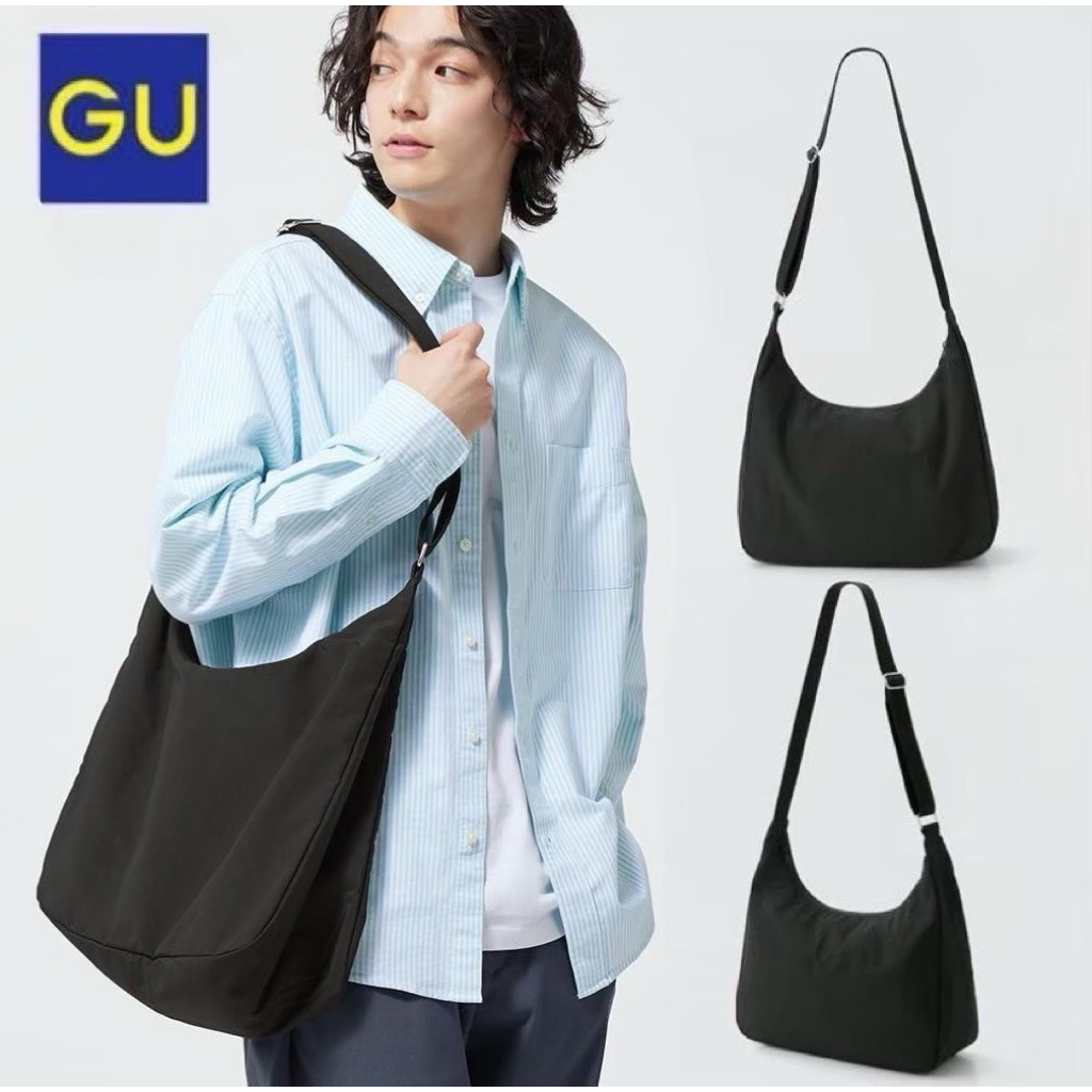 GU unisex round shoulder bag(Black)