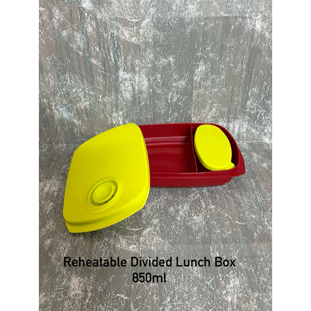 Tupperware กระปุกข้าวอุ่นในไมโครเวฟได้ Reheatable Divided Lunch Box (1) 850ml+กระปุกเล็ก150 - รูปที่ 2