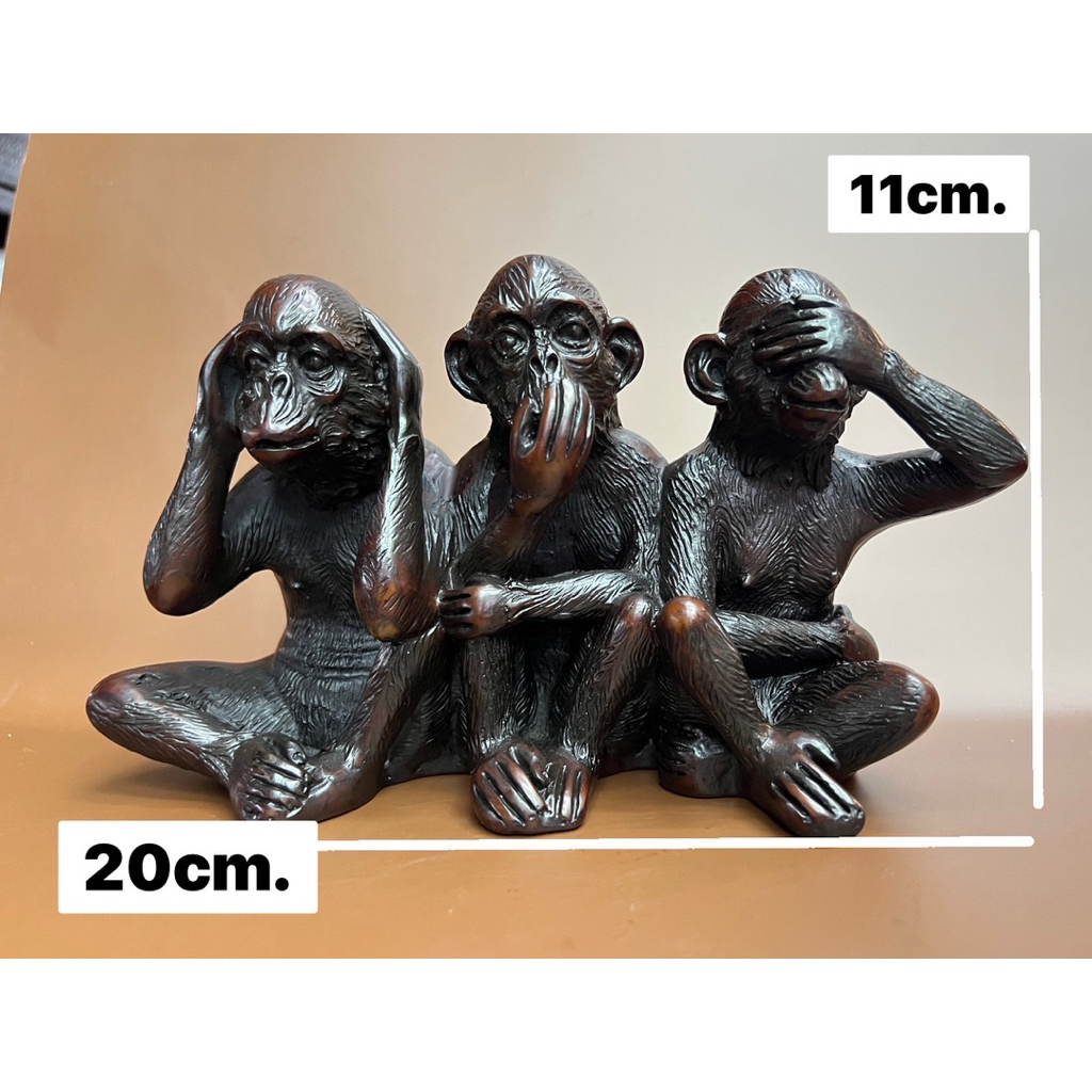 ลิงปริศนาธรรม รูปปั้นลิง 3monkeys “See no evil, Hear no evil, Speak no evil.”
