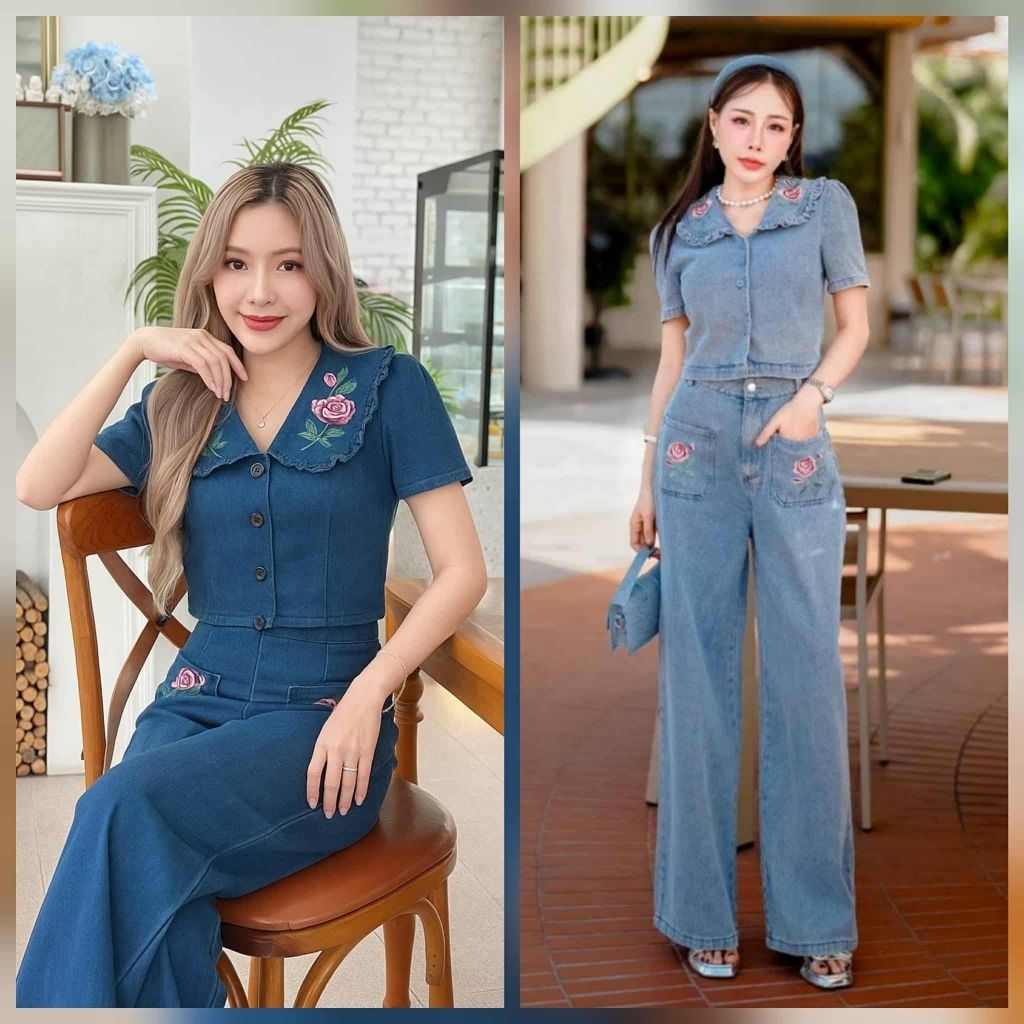 BNSS060  ยีนส์อ่อน4XL เสื้อยาว 18″ กกยาว40″ เซตขายาวผ้ายีนส์