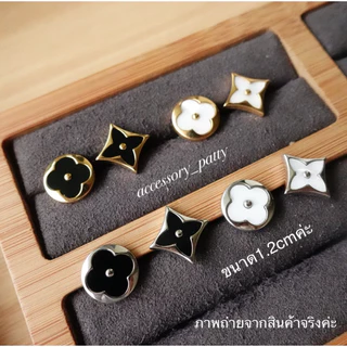 ✨ต่างหูสแตนเลส รุ่นL-v34 ดีไซน์ดอกไม้ สวยหรูหรา เรียบง่ายใส่ได้ทุกวันค่ะ✨