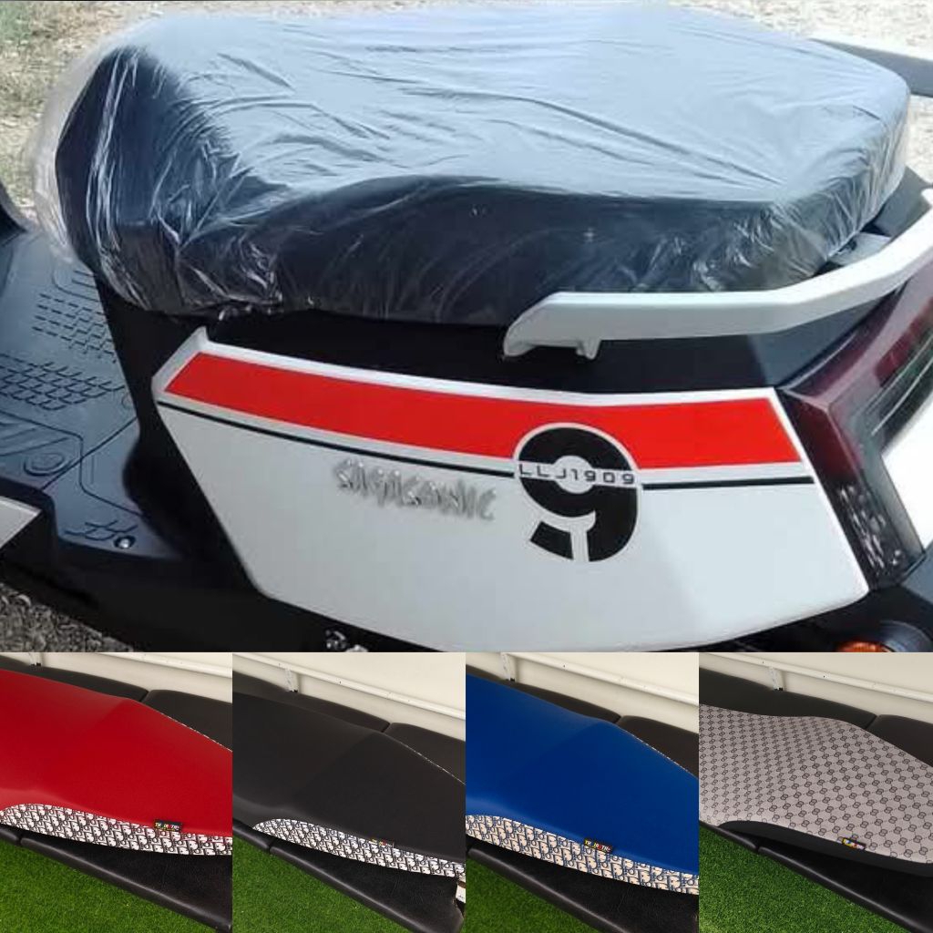 หนังหุ้มเบาะรถไฟฟ้า skg lion z2สำหรับเบาะเดิมและเบาะปาดหนังดำตัดลายแฟชั่นงานไม่ใช่ยางยืด