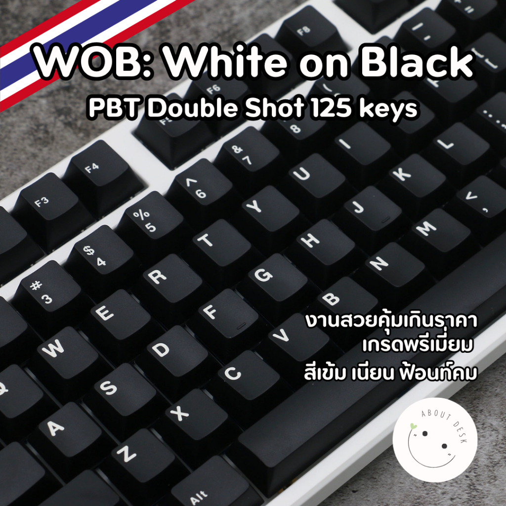 WOB BOW Keycaps 🍒 Cherry Profiles ABS Double shot White on Black PBT Black on White High Quality คุ้มเกินราคา คัดมาแล้ว