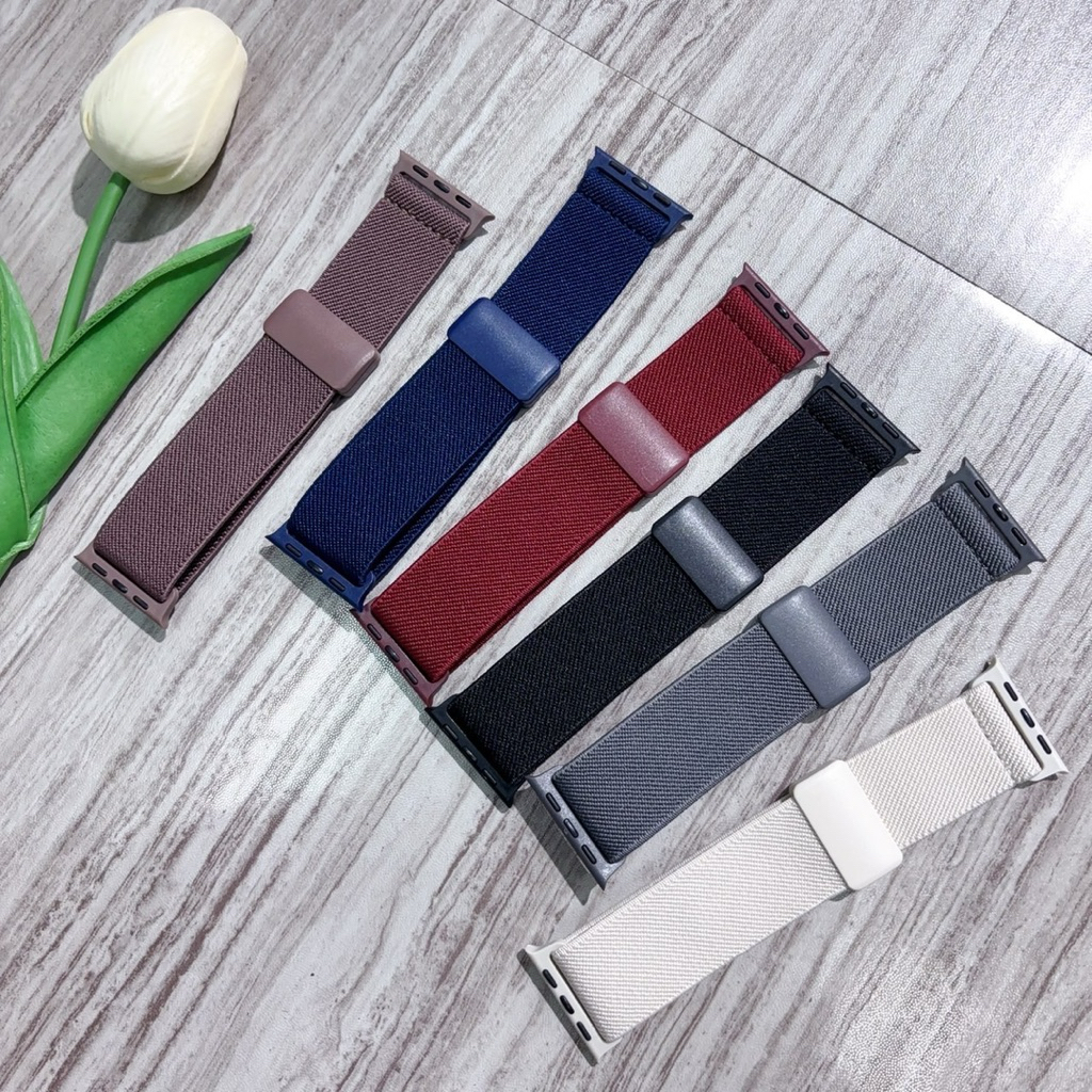ZMZ-สายนาฬิกา สายผ้า OK แม่เหล็กล็อค ใช้ได้กับ 10 9 8 7 6 5 4 3 2 1 Se Ultra 38/40/41/(S10)42mm 42/44/45/46/49