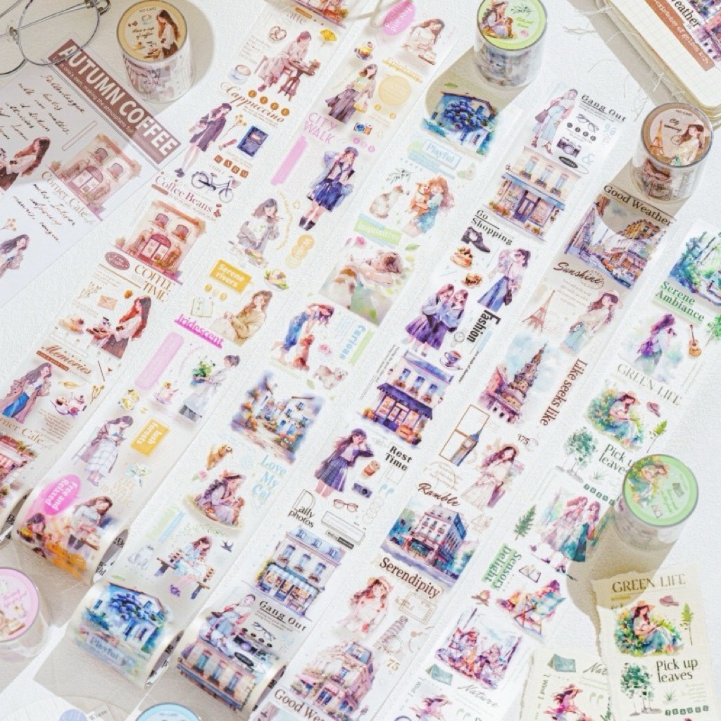💥โล๊ะๆ💥เทปสติ๊กเกอร์ลายการ์ตูนคละแบบ
