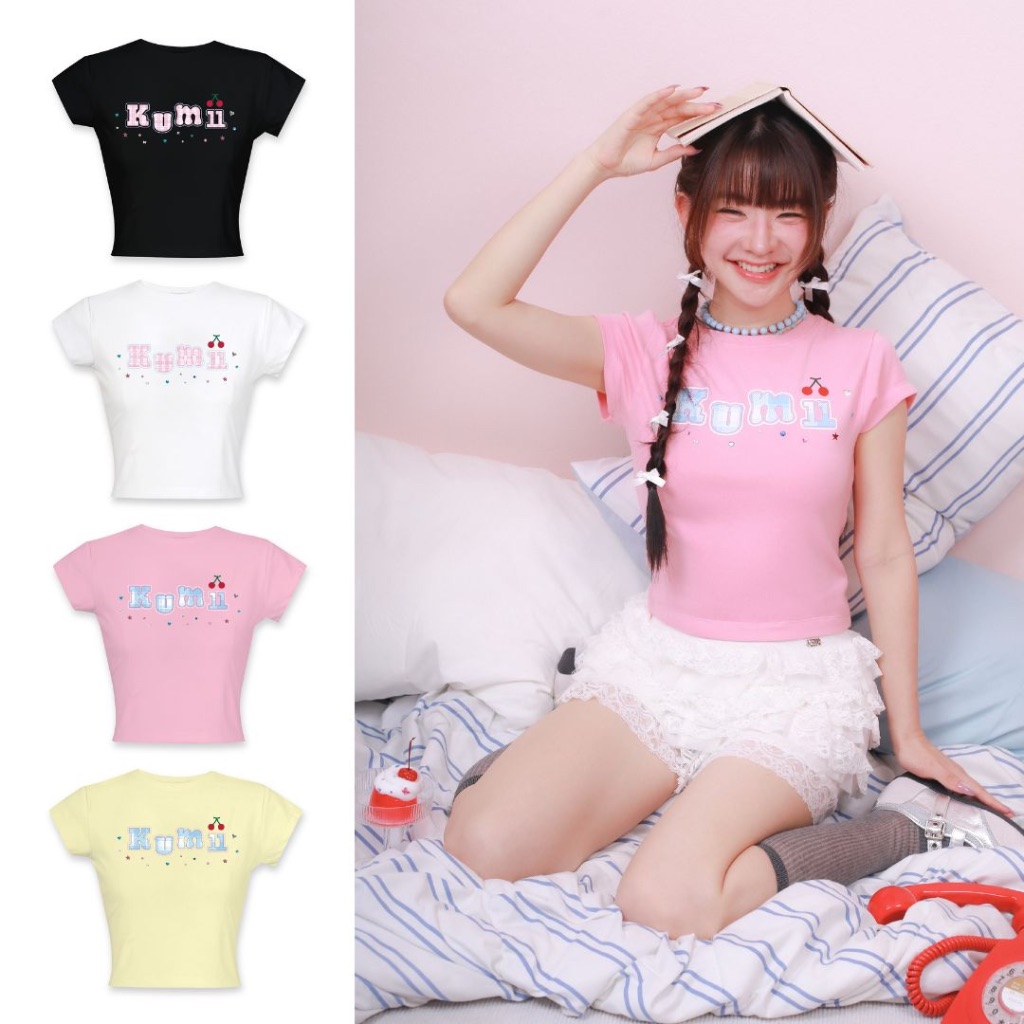 kome.offi เสื้อยืดติดสติกเกอร์ รุ่น kumi t-shirt