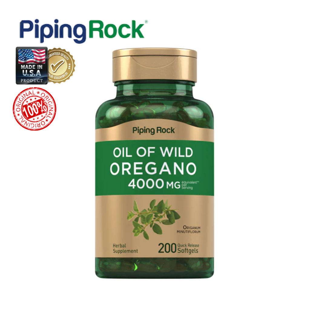Oregano Oil 4000mg | น้ำมันออริกาโน | สูตรเข้มข้นจากธรรมชาติ| Piping Rock| 200 เม็ดนิ่ม| แท้พร้อมส่ง