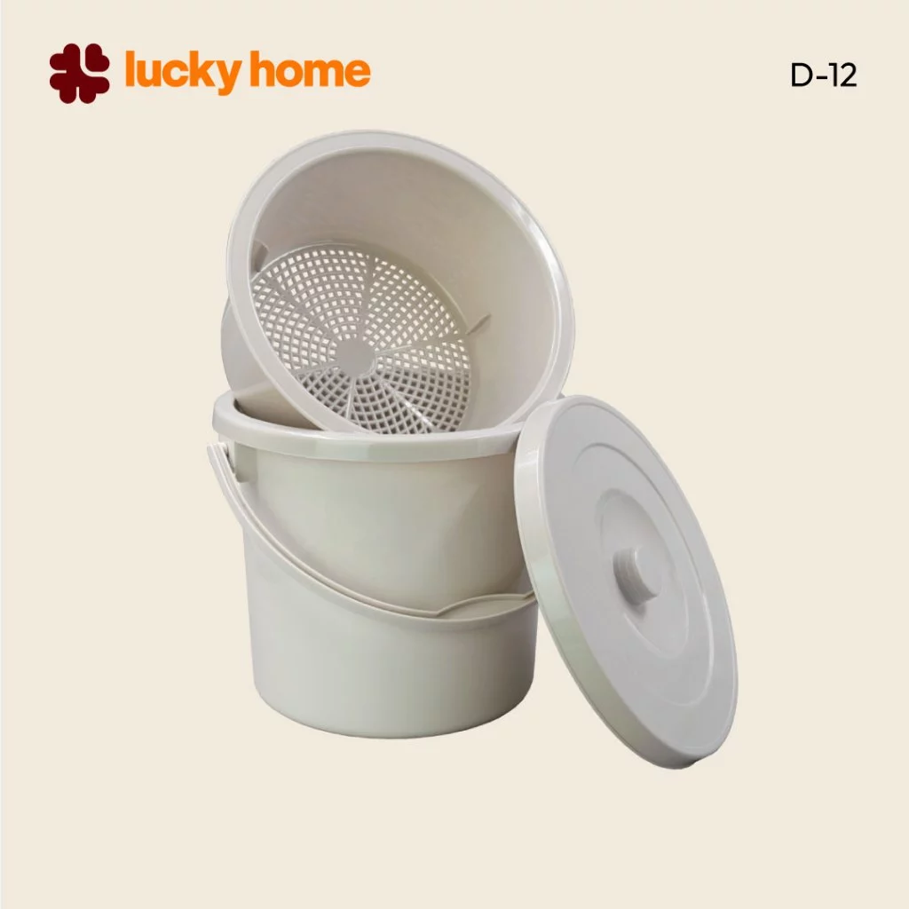 LUCKY HOME ถังแยกขยะ 12 ลิตร D-12 ขนาดสินค้า (เส้นผ่าศูนย์กลางxสูง) : 28 x 27.5 cm