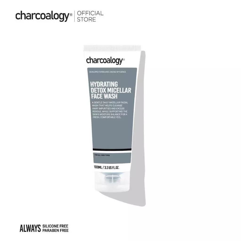 ชาร์โคโลจีเจลล้างหน้าถ่านไม้ไผ่ สูตรไมเซล่า Charcoalogy Hydrating Detox Micellar Face Wash 100 ml
