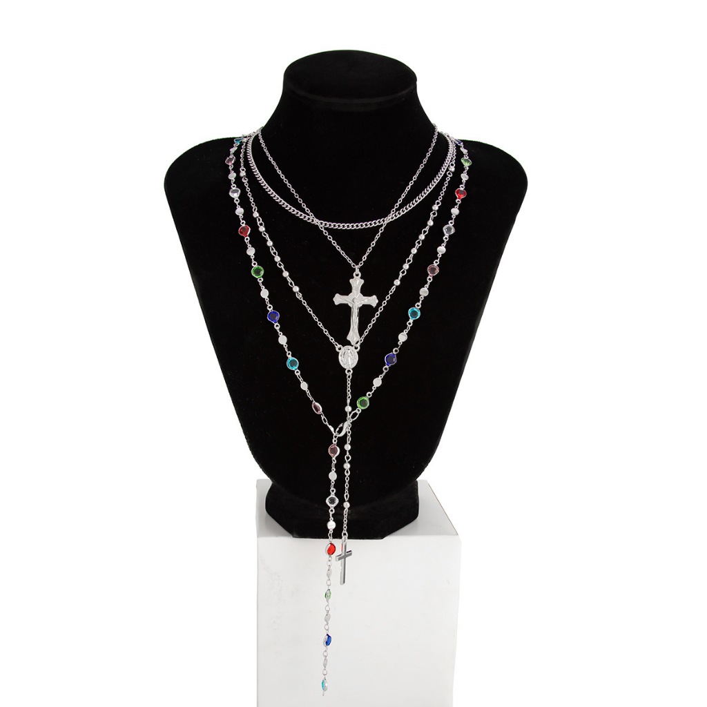 SV-SET-4-03-พร้อมส่ง สร้อยคอ Jushi สร้อยไม้กางเขน สายคอสายฝอ