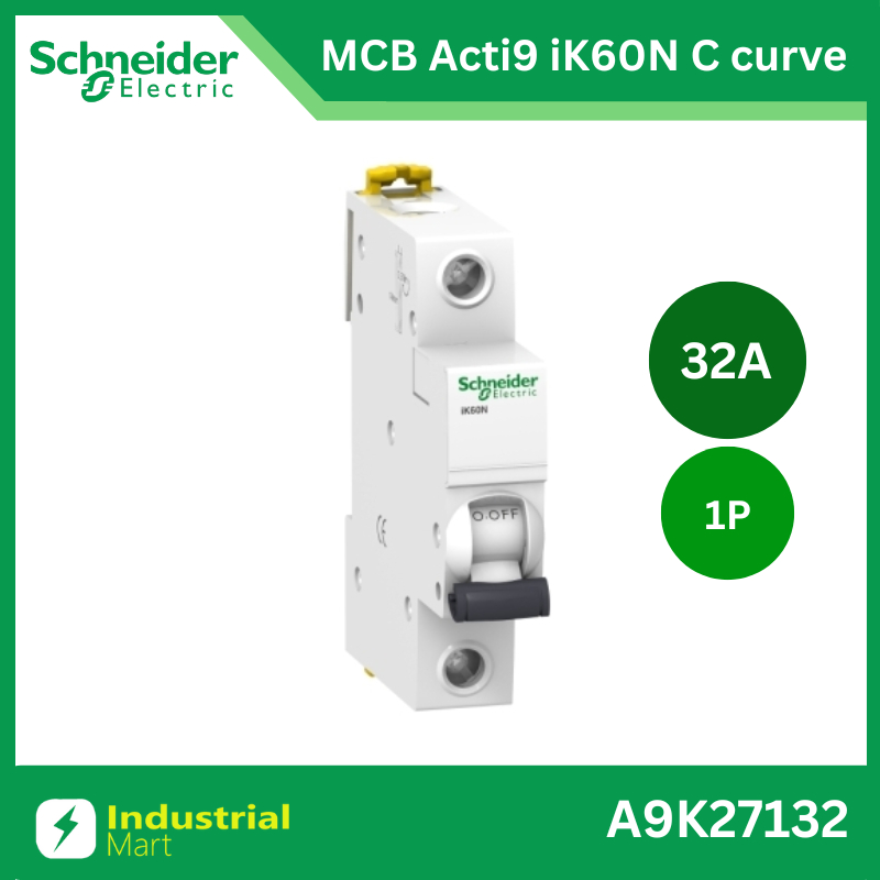 Schneider Electric - A9K27132 Miniature Circuit-Breaker, Acti9 iK60N,1P 32A,C Curve