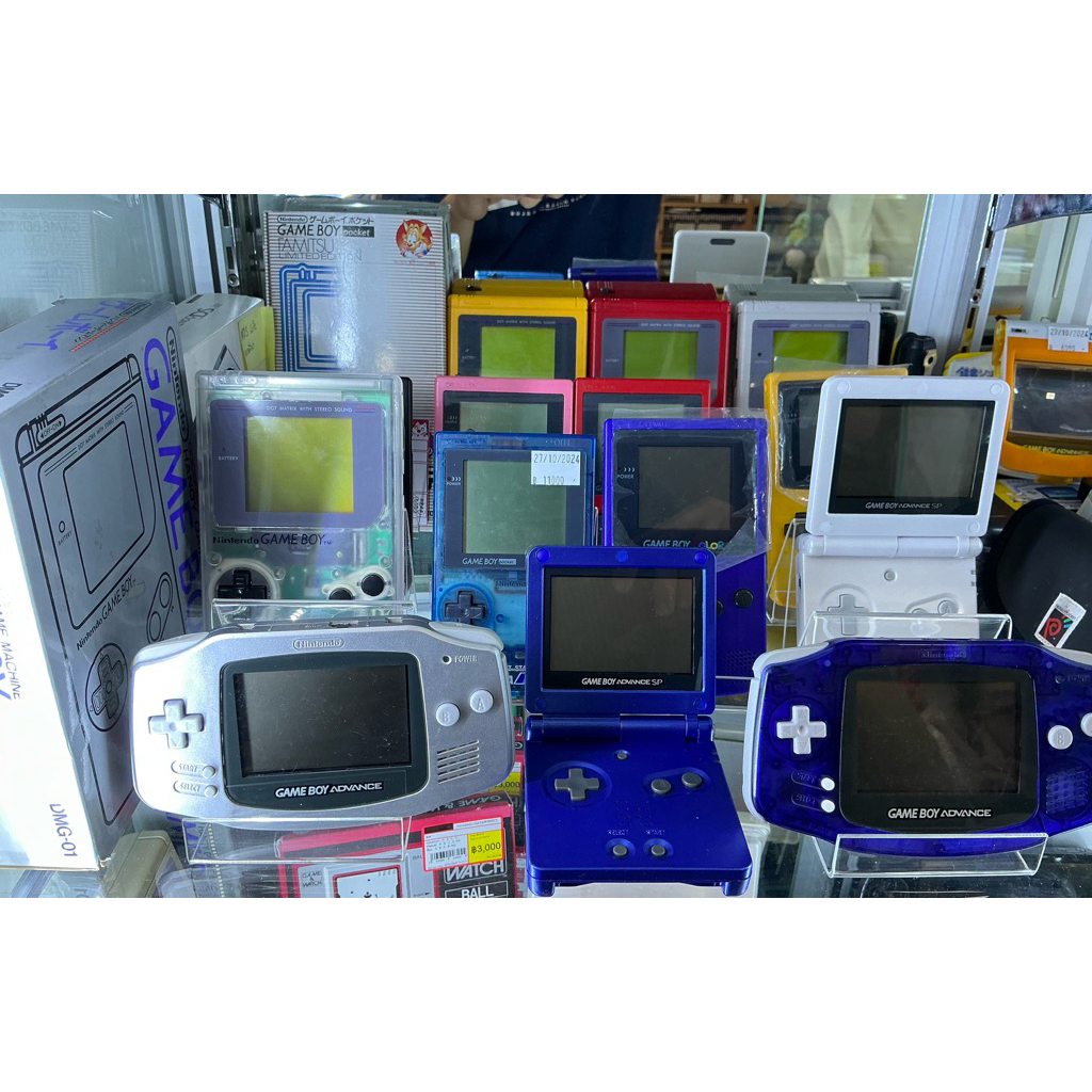 รวม เครื่อง GameBoy รุ่น Original Pocket Color Advance SP แท้ Nintendo จอปกติ และ IPS เกมบอย GB GBP 