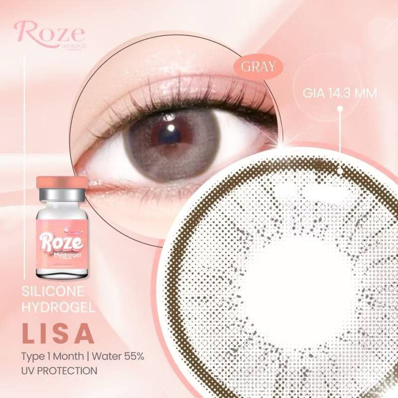 🔥คอนแทคเลนส์ Hydrogel✨ขนาดบิ๊กอาย โตมาก✨Lisa สายตาปกติ แถมตลับจ้า