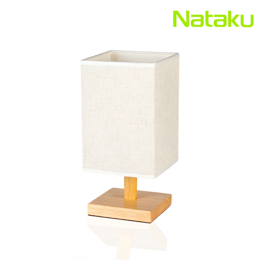 Nataku โคมไฟหัวเตียง ไฟตั้งโต๊ะ โคมไฟนอน Night Lamp ฐานไม้แข็งแรง หลอด E27 ดีไซน์เข้ากับทุกห้อง
