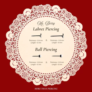More Than Piercing: MP16 Cherry Bowie *waterproof* (Ms.Berry Collection) (1 pc) จิวหู/ต่างหู