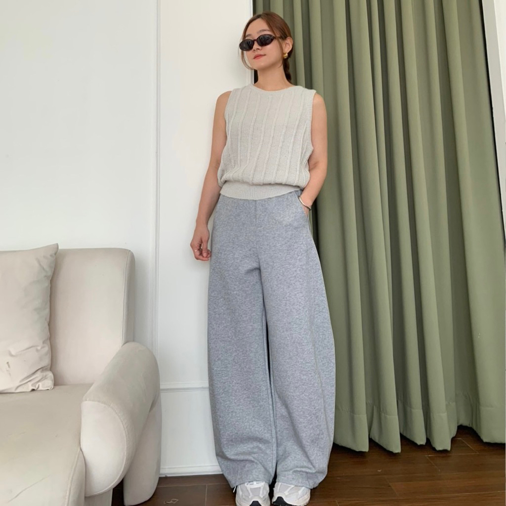 (พร้อมส่ง) BAGGY PANTS กางเกงวอร์มทรง baggy ผ้าดี ใส่สบาย (Littlebitbyjj)