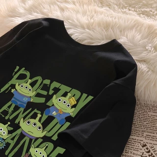 🚚【จัดส่งจากไทย】เสื้อยืดแขนสั้นพิมพ์ลายการ์ตูนน่ารัก คอกลม ผ้าหนา ไซส์ใหญ่