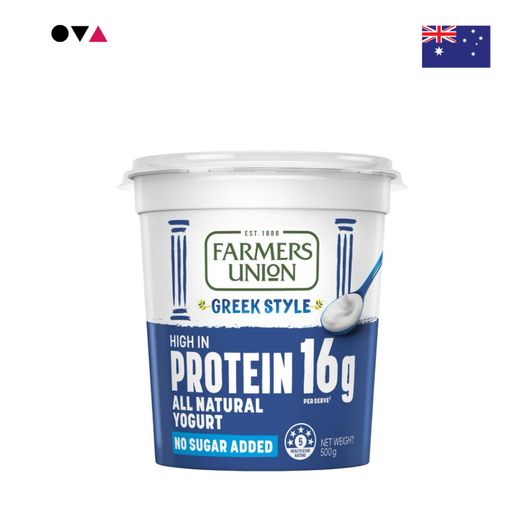 Farmers Union Greek Yogurt High Protein 500G โยเกิร์ตกรีกแท้ๆ โปรตีนสูง ผลิตจากนมคุณภาพเยี่ยม