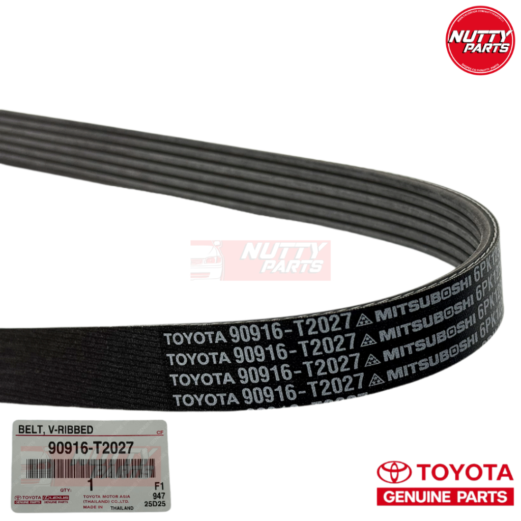 อะไหล่แท้ สายพานหน้าเครื่อง Toyota Altis ZRE14# ZRE17# ปี 08-13 Dual VVT-i 1ZR 2ZR 3ZR 90916-T2027 6