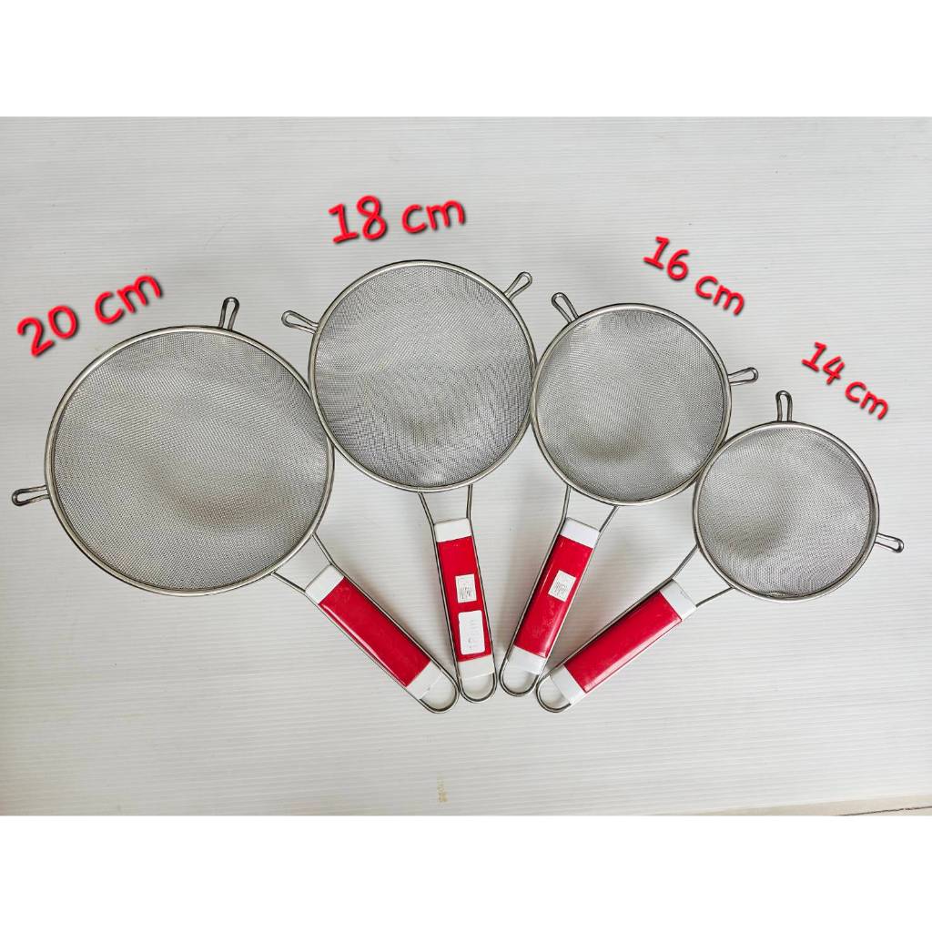 กะชอน 2 หู สแตนเลสด้ามทูโทน 14 cm. / 16 cm. / 18 cm. / 20 cm. (สินค้าส่งจากไทย)