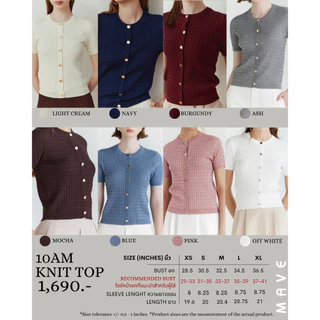 MAVE เสื้อรุ่น 10am knit top สี Navy,Pink,Blue,Mocha,Ash