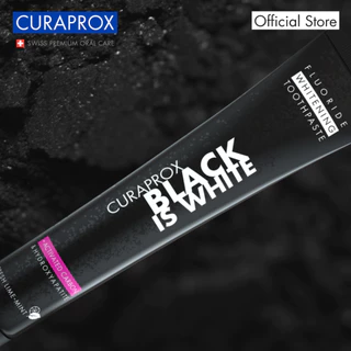 CURAPROX ยาสีฟัน Black is White ช่วยขจัดคราบสี ปราศจากสารฟอกสี กลิ่นไลม์ สูตรเข้มข้น
