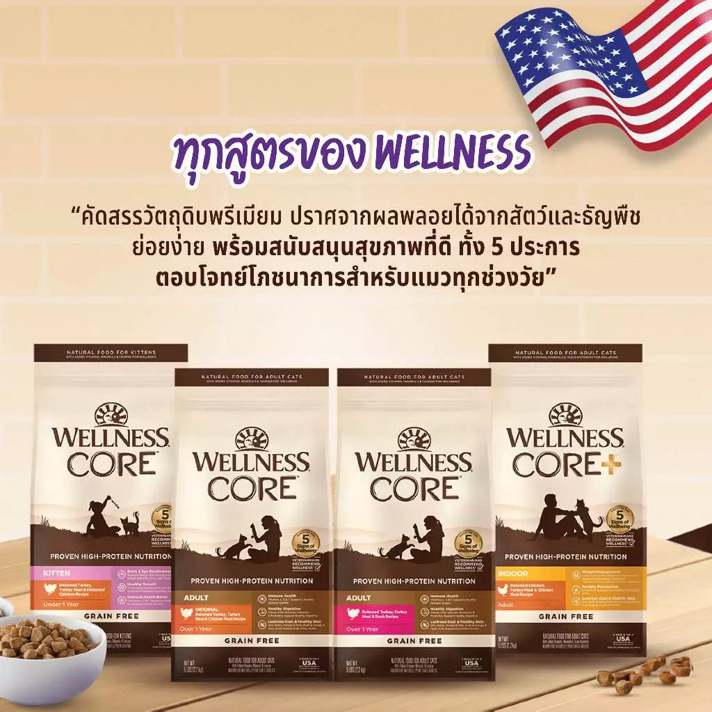 WELLNESS CORE อาหารแมว มีให้เลือกหลายสูตรทุกช่วงวัย (แมวเด็ก - แมวโต)ดู Lot ที่รายละเอียดสินค้า thumbnail 4