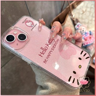 เข้ากันได้กับ IPhone 16 15 14 13 12 11 Pro Max X XR Xs Max 7/8Plus น่ารักสีชมพู Kitty แฟชั่น Star เคส