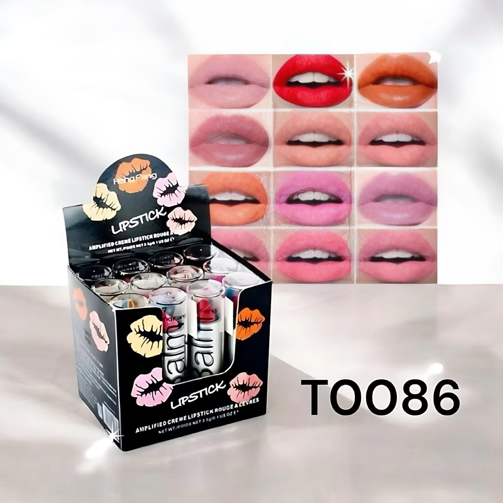 🌷ยกโหล กล่อง 12 ชิ้น🌷ลิปสติกหลากสีและสีแดงสด มีราคาส่ง L022-1 L022