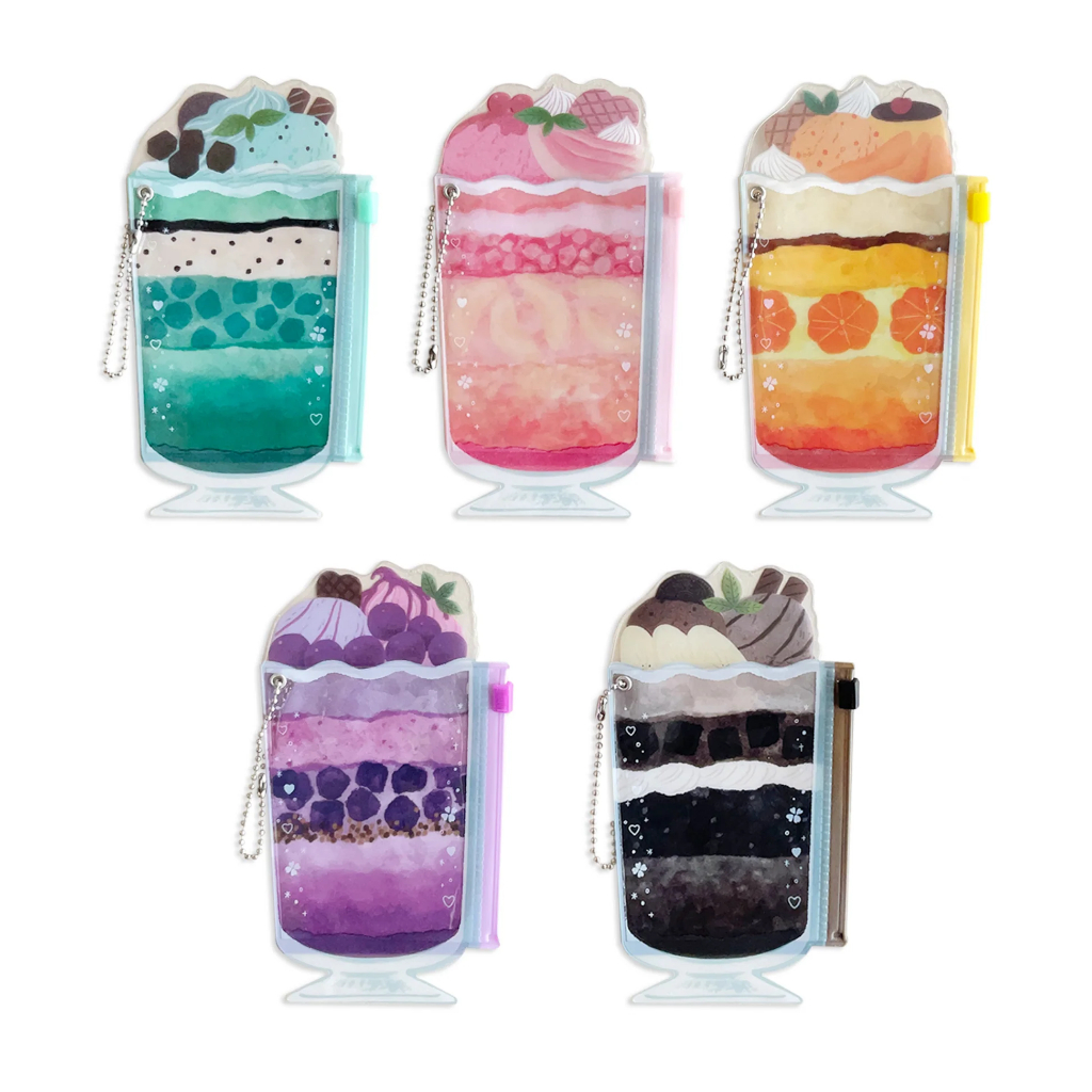 [พร้อมส่งในไทย] Fruity Parfait With Keychain Pouch ซองซิบล็อคทรงพาร์เฟ่ต์ ของแท้ 100% จากญี่ปุ่น