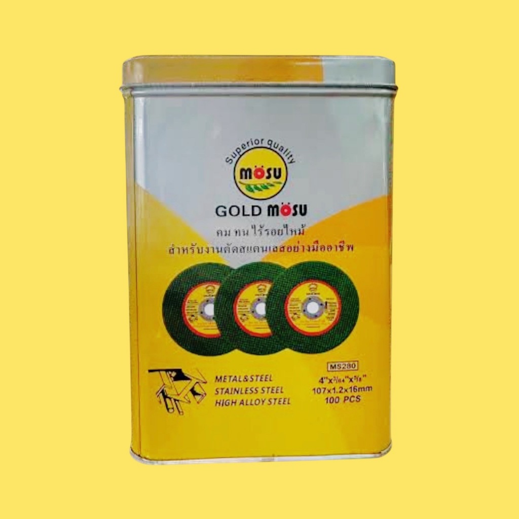 NP-1004  Gold MOSU 4 นิ้ว ใบตัดเหล็ก - สเตนเลส  (107 mm) 1กล่องมี 100ใบ